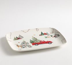 Christmas in the Country Rectangular Stoneware Serving Platter