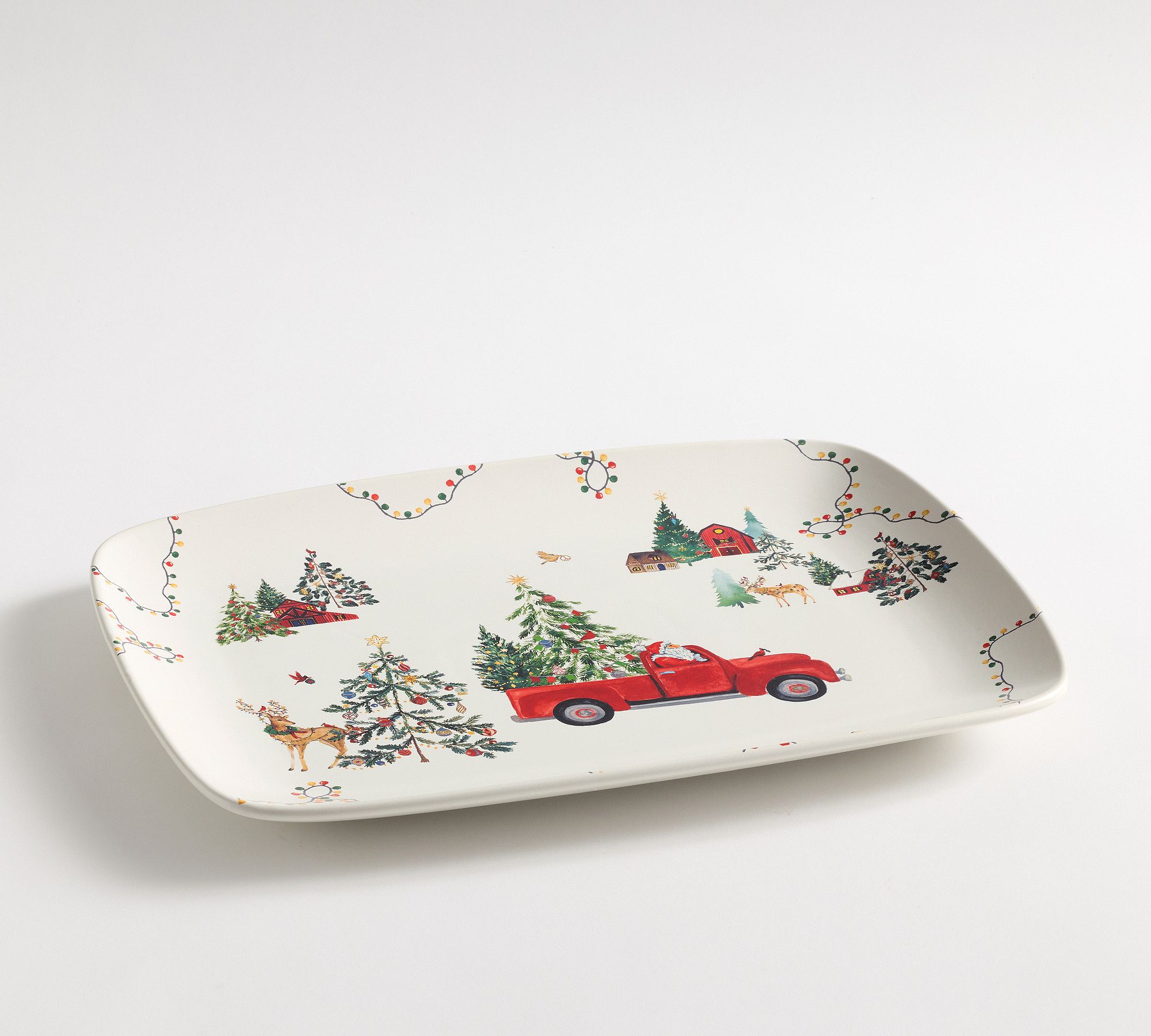 Christmas in the Country Rectangular Stoneware Serving Platter