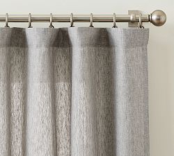 Open Box: Belgian Flax Linen Unlined Curtain (50"W x 96"L) - Flagstone