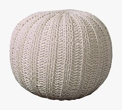 Handknit Cotton Sweater Pouf