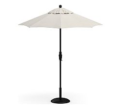 Open Box: 6' Round Outdoor Umbrella with Aluminum Black Tilt Pole - Sunbrella, Natural