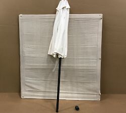 Open Box: 9' Round Premium Outdoor Umbrella - High Performance Canvas Natural, Rustproof Black Frame