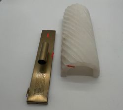 Open Box: Amalia Alabaster Fluted Sconce (15") - Tumbled Brass