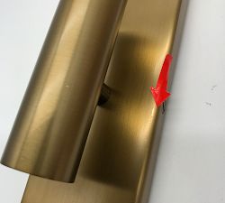 Open Box: Amalia Alabaster Fluted Sconce (15") - Tumbled Brass