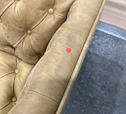 Open Box: Edgewood Leather Swivel Chair without Nailheads - Keystone Sandstone, Seadrift