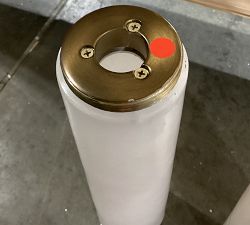 Open Box: Frances Double Tube Sconce (22") - Tumbled Brass, Alabaster
