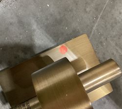 Open Box: Frances Double Tube Sconce (22") - Tumbled Brass, Alabaster