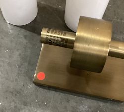 Open Box: Frances Double Tube Sconce (22") - Tumbled Brass, Alabaster