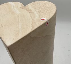Open Box: Heart Travertine Accent Table (8") - Light Travertine