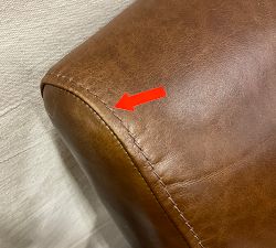 Open Box: Irving Roll Arm Leather Swivel Armchair without Nailheads (33") - Statesville Molasses
