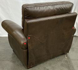 Open Box: Pearce Roll Arm Leather Recliner - Vintage Cocoa, Espresso