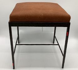 Open Box: Sedona Accent Stool (16.5") - Hair on Hide, Antique Brown
