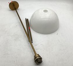 Open Box: Windham Dome Pendant (12") - Tumbled Brass, Alabaster