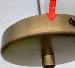Open Box: Windham Dome Pendant (12") - Tumbled Brass, Alabaster