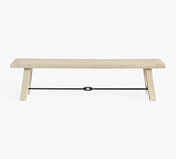 Open Box: Benchwright Dining Bench, Medium (74") - Sand Dune, Antique Bronze
