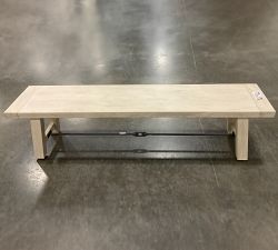Open Box: Benchwright Dining Bench, Medium (74") - Sand Dune, Antique Bronze