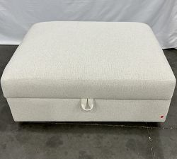Open Box: Big Sur Wide Sectional Storage Ottoman - Performance Boucle Oatmeal, Espresso