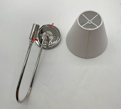 Open Box: Corbin Metal Single Sconce (15") - White Shade, Polished Nickel