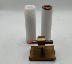 Open Box: Frances Alabaster Double Tube Sconce (22") - Tumbled Brass