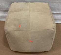 Open Box: Pieced Suede Pouf (18" x 18" x 14"H) - Camel