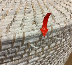 Open Box: Tava Handwoven Rattan Divided Hamper (27"H) - White