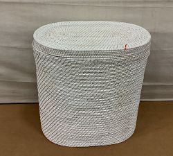 Open Box: Tava Handwoven Rattan Divided Hamper (27"H) - White