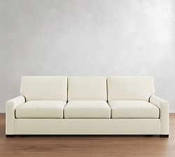 Open Box: Turner Square Arm Grand Sofa without Nailheads (103"), 3x3 - Denim Warm White