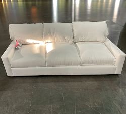 Open Box: Turner Square Arm Grand Sofa without Nailheads (103"), 3x3 - Denim Warm White