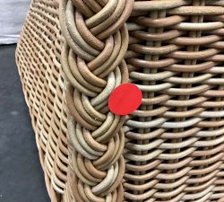 Open Box: Westport Wicker Swivel Outdoor Lounge Chair with Cushion - High Performance Canvas, Natural, Sandstone