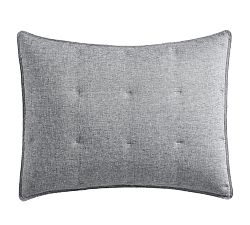 Open Box: Belgian Flax Linen Comforter Shams, Standard, Set of 3 - Marina Blue
