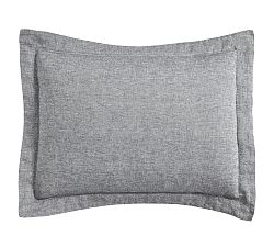 Open Box: Belgian Flax Linen Duvet Shams, Standard, Set of 2 - Marina Blue