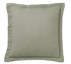 Open Box: Belgian Flax Linen Shams, Euro, Set of 2 - Loden