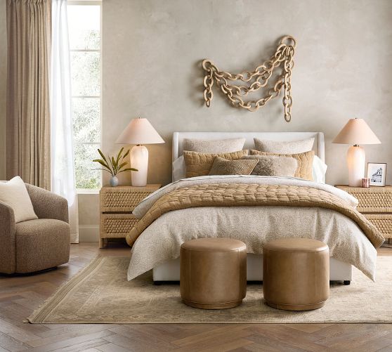 Linen Big Sur Cozy Patchwork Bedroom | Pottery Barn