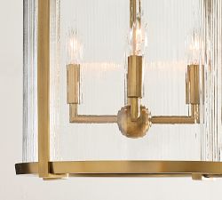 Blaine Ribbed Glass Round Indoor/Outdoor Pendant (14")