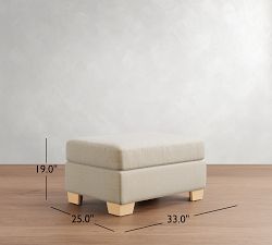 Buchanan Modern Square Arm Ottoman and a Half (33")