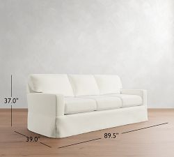 Buchanan Modern Square Arm Slipcovered Sofa (62"&ndash;90")