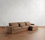 Westwood Square Arm Deep Seat Leather Chaise Sectional (130"-148")