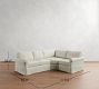 York Roll Arm Slipcovered 3-Piece Wedge Sleeper Sectional (119")