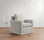 Cameron Modern Roll Arm Slipcovered Swivel Chair