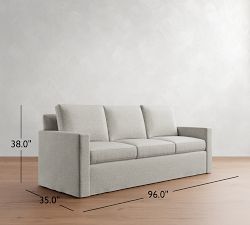 Cameron Modern Square Arm Slipcovered Sofa (61"&ndash;96")