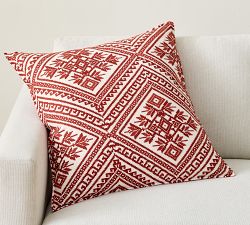 Fair Isle Embroidered Pillow Cover