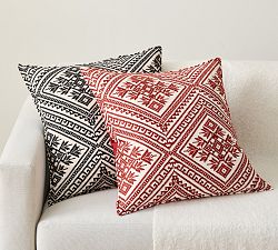 Fair Isle Embroidered Pillow Cover