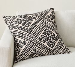 Fair Isle Embroidered Pillow Cover