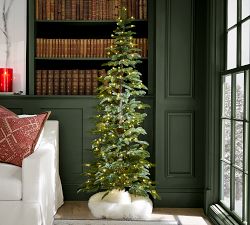 Faux Lit Narrow Pine Tree