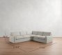 PB Comfort Modern Square Arm Slipcovered 3-Piece L-Shaped Wedge Sleeper Sectional (119")