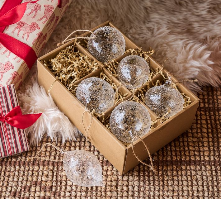 Clear Speckled Ornament Box - Set of 6 | Pottery Barn