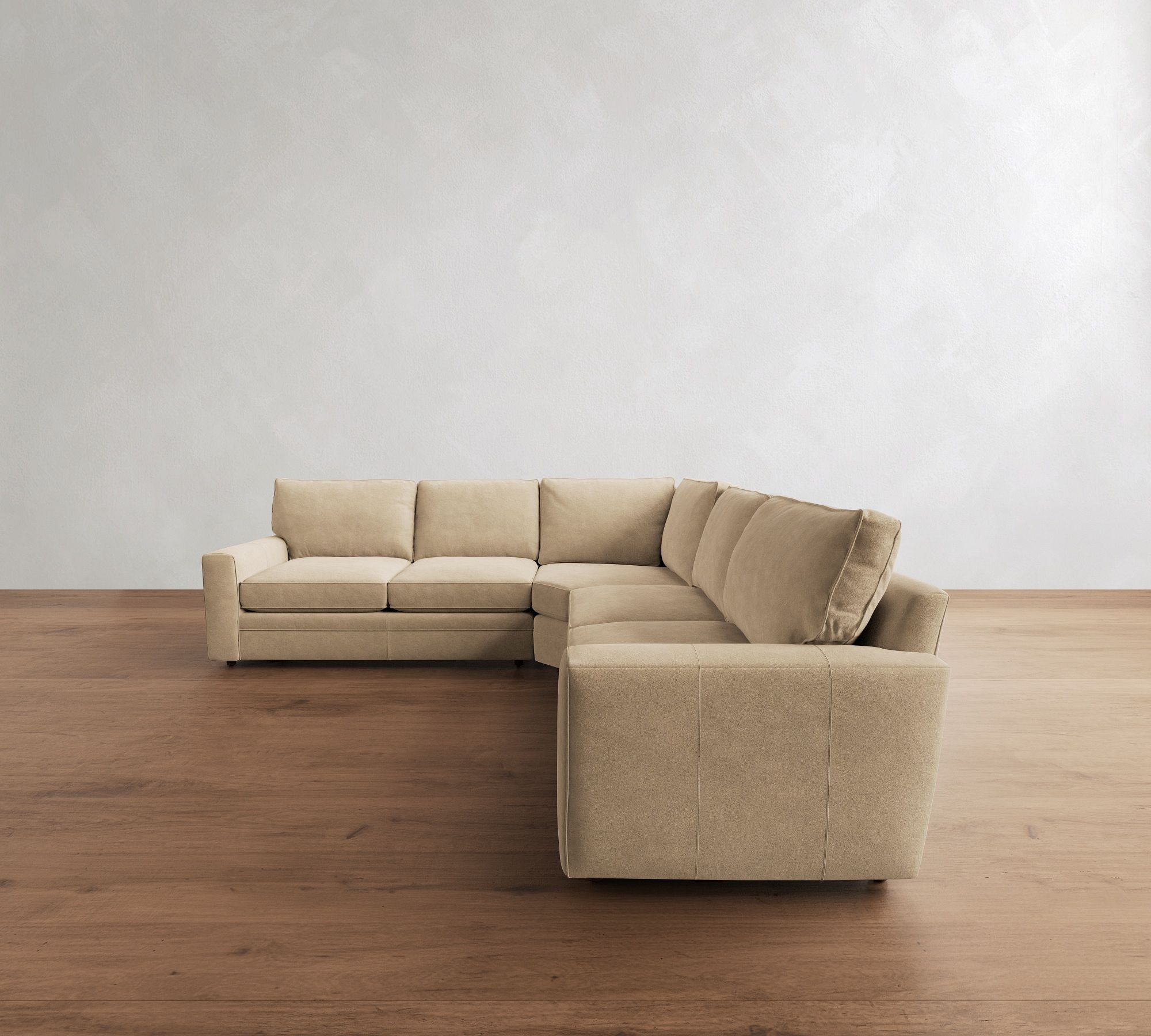 Pearce Square Arm Leather 3-Piece L-Shaped Wedge Sectional (120") - thumbnail 9