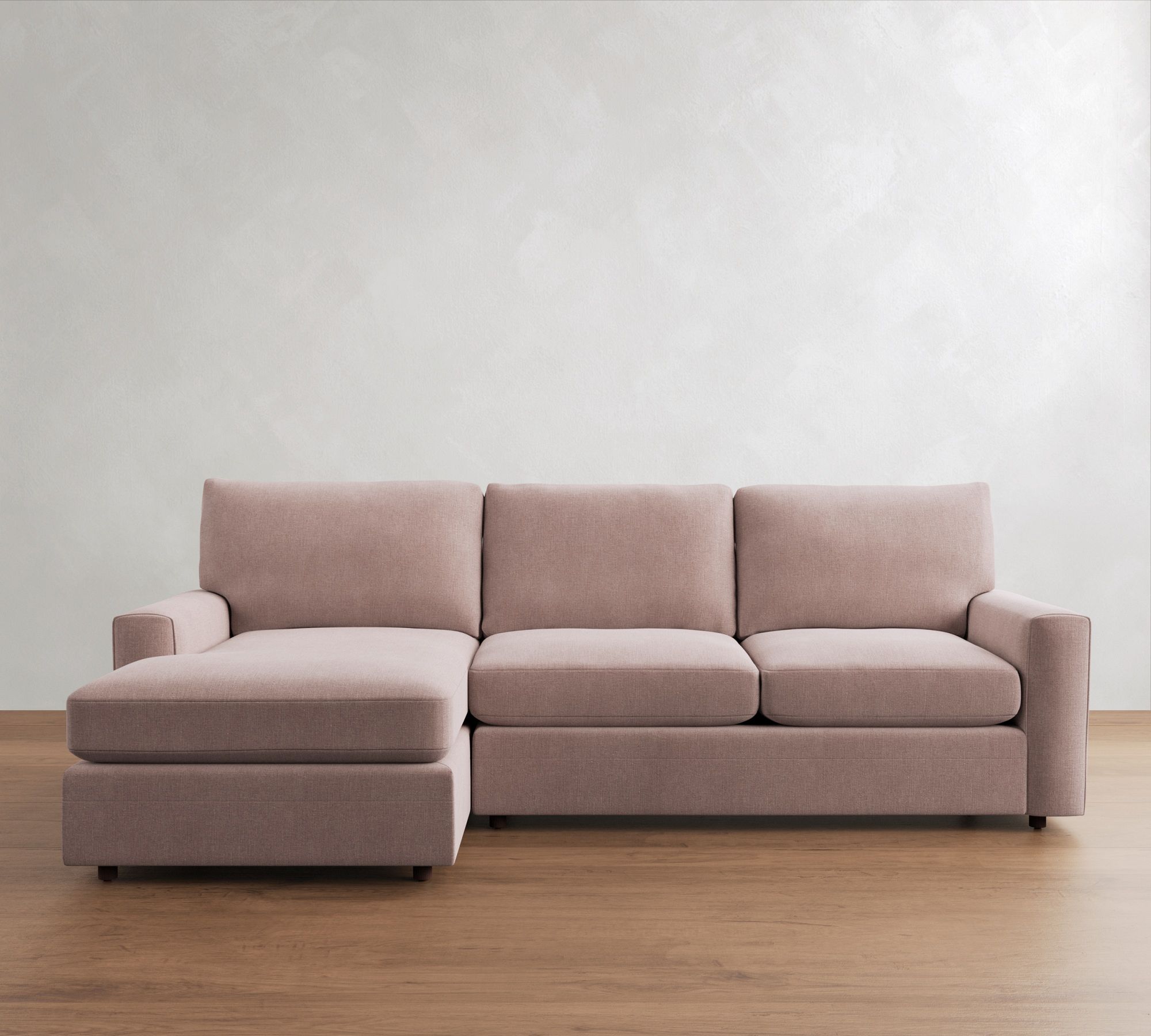 Pearce Modern Square Arm Chaise Sectional (102"–132")