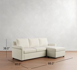 Cameron Modern Roll Arm Reversible Chaise Sectional  (88")