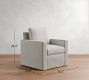 Cameron Modern Square Arm Slipcovered Swivel Chair